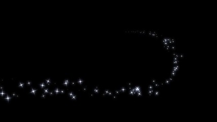 Sparkling glitter stars twinkling animation with shimmering particles, glowing magic dust flash, doodle cartoon sparkle light burst, glittering trails and shine effect on 4K chroma key black screen - Powered by Adobe