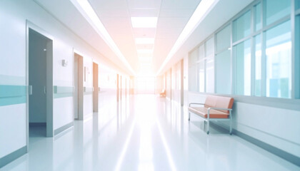 blur image background of corridor in hospital or clinic image