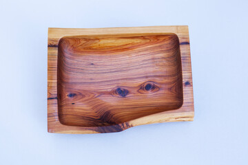 wooden kitchen ware on white background isolated