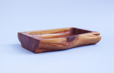 wooden kitchen ware on white background isolated