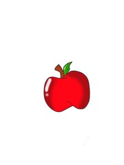 red apple with water drops