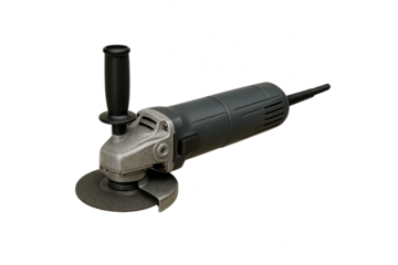 Angle grinder power tool for cutting or polishing metal, PNG transparent background