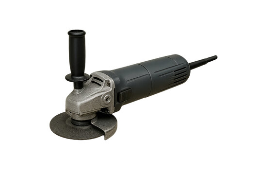Angle grinder power tool for cutting or polishing metal, PNG transparent background