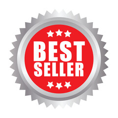 Best Seller Award Silver Badge | Elegant Metallic Silver Seal Representing Achievement and Top Selling Product.