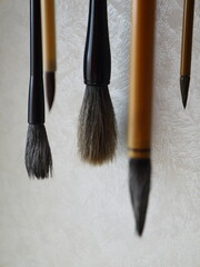 色々な種類の習字用の筆