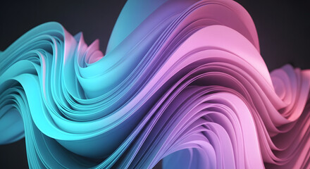 Dynamic and vibrant abstract waves in shades of teal, purple, and pink create a modern and artistic design element