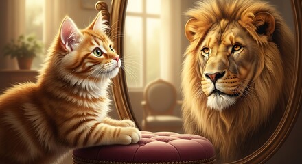 Kittens Lion Dream - A Reflection of Inner Strength.