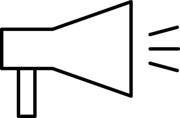 A simple stroke-based vector megaphone, loudspeaker, marketing icon