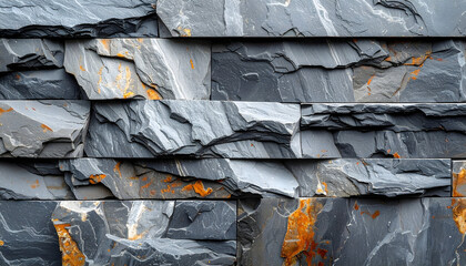 Gray slate wall textured backdrop, Close up