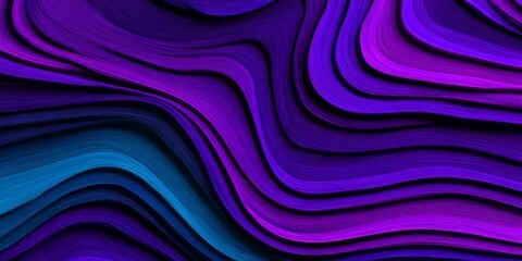 Swirling deep purple and blue abstract waves flow across the frame.