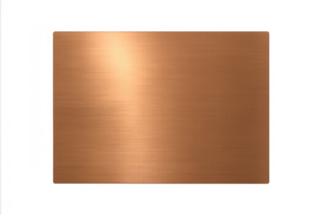 Brushed metallic copper plate with shiny texture