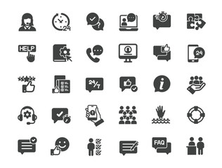 Set of Customer Support Icons. Solid icon series