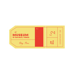 Vintage Museum of Natural History Ticket Stub.