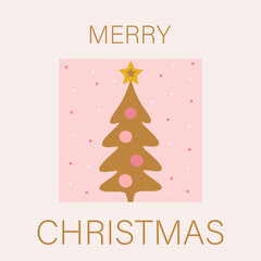 Christmas card. Festive design with typography and Christmas elements. Fashion hand-drawn illustration for season banner, poster, cover.