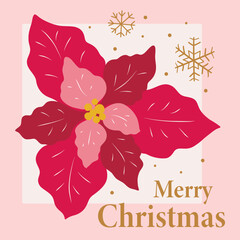 Christmas card. Festive design with typography and Christmas elements. Fashion hand-drawn illustration for season banner, poster, cover.