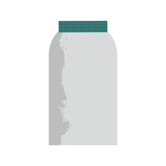 White plastic bottle with a green cap minimalist design.