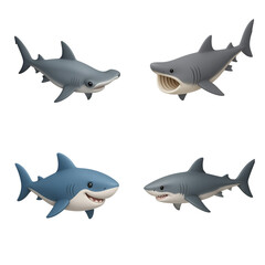 Fototapeta premium Vibrant 3D Cartoon Fish Assortment