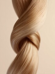 Naklejka premium long silky straight hair twisted elegantly into a rope-like shape