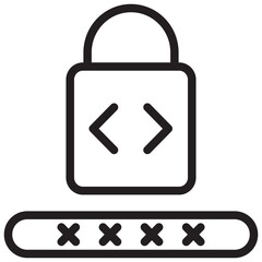 Fototapeta premium Password Outline Icon