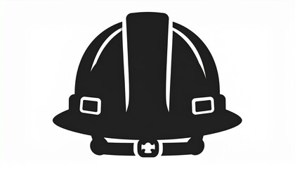 Fototapeta premium Firefighter Helmet A Silhouette Representing Protection, Safety, and Emergency Response for Firefighting