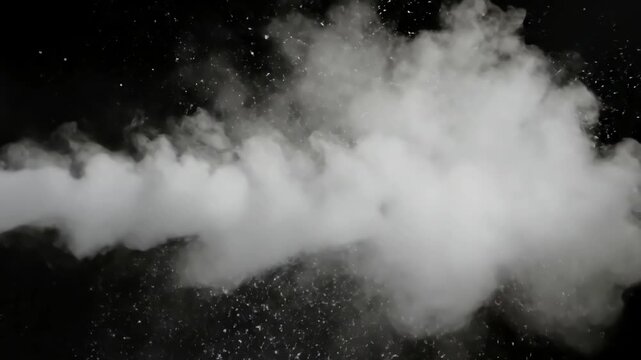 Ethereal Motion Backgrounds with steam snow cold wind on black background white smoke blowing distortion, green screen overlay, glitch, static noise, scan lines background, 4k animated video loop