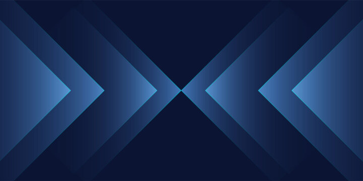Dynamic convergence of geometric blue arrowheads for sleek digital background, highlighting symmetrical precision with a luminous depth and a modern, technological aesthetic