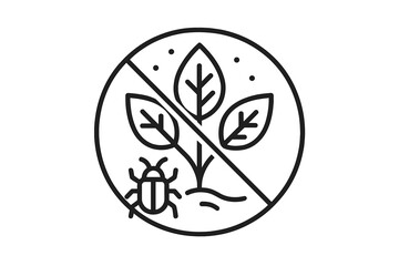 Prohibition sign against plant pests and harmful insects symbolizing pesticide restriction or protection © icon_art