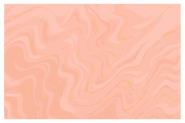 Soft peach and gold liquid marble texture background with elegant wavy flowing lines and glitter effect