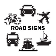 Stop sign transport icons