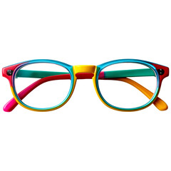 Fototapeta premium Retro colorful eyeglasses with vibrant rainbow hues bright accessory for vision and style