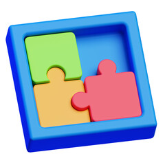 3D Puzzle Piece Symbolizing Collaboration and Strategy Alignment