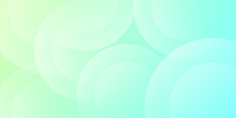Obraz premium Minimalist banner background, pastel colorful, Light Blue and green gradations. Circle effect style geometric, abstract circle background.