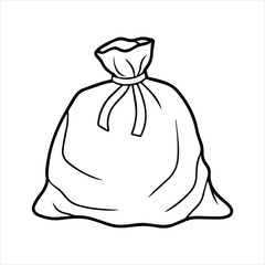 trash bag outline coloring book page line art, trash bag icon
