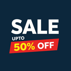 Obraz premium Sale Banner Design – Up to 50% Off Discount Promotion Vector Illustration