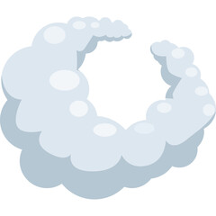 Abstract Circular Swirl of White and Gray Clouds With Soft Shadows and Highlights Against a Transparent Background