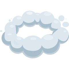 Abstract Cloud Shape with Bubbles and Particles on a Transparent Background