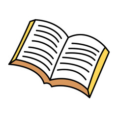 Illustration of Open Book with White Pages