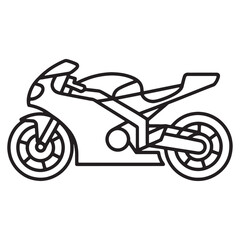 Outline of a modern motorcycle isolated on a white background
