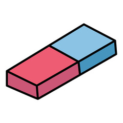 Illustration of Pink and Blue Eraser
