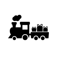  Christmas Train Carrying Wrapped Presents for Holiday Celebrations.