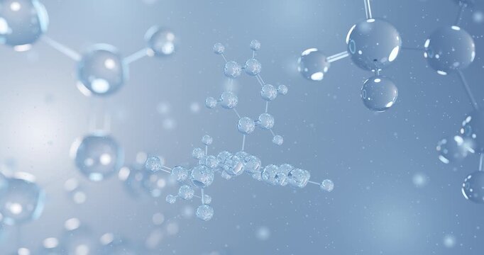 Armodafinil rotating 3D model of wakefulness-promoting agent, seamless looped video
