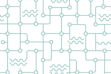 Obraz premium Seamless circuit board pattern with neon tech lines