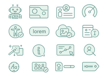 Minimalist UI/UX icon pack for web dashboards and accessibility tools