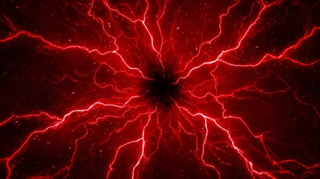 Abstract red energy effect with dynamic lightning modern futuristic design concept background