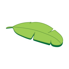 Vibrant green tropical leaf illustration, symbolizing nature and growth