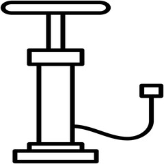 Air Pump Icon, Manual Pump Gauge Symbol Vector Stock Illustration, Line Icon Style Design.