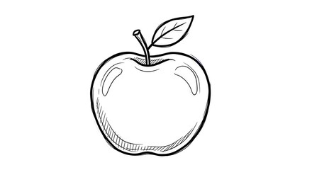 Artistic representation of an apple using pencil strokes, showcasing a simple design