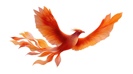 Obraz premium Phoenix in Flight: A captivating depiction of a phoenix soaring through the air, wings outstretched in a majestic display, embodying the symbolism of renewal and rebirth.