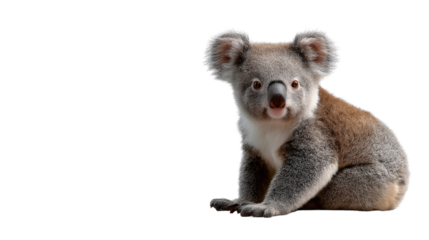 Koala Cub's Curious Gaze: A captivating portrait of a charming koala cub gazing intently, its innocent eyes filled with curiosity.