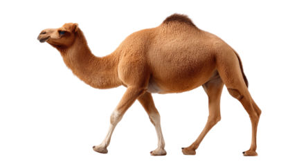 Desert Caravan Traveler: A majestic camel strides gracefully across the sun-drenched sands of the desert.